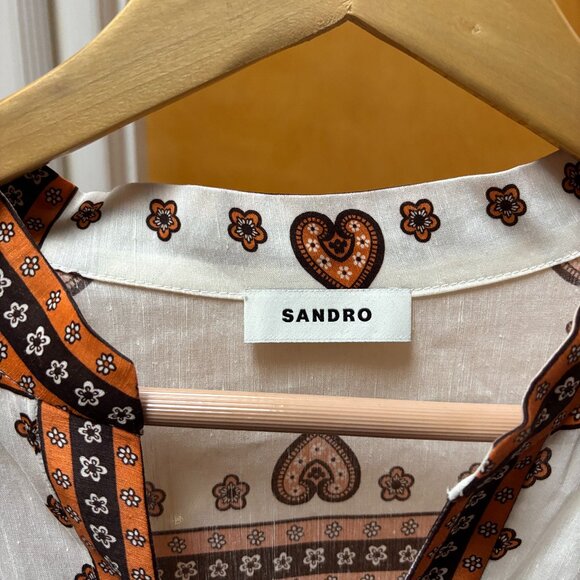 Sandro Ramata linen dress / size 10 - Picture 4 of 7